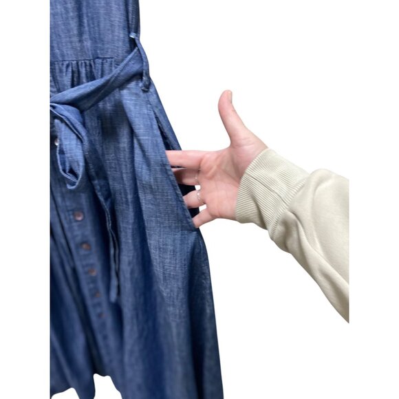 eShakti Blue Midi Dress - Picture 10 of 15